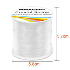 Paxcoo 0.8mm Elastic String, Stretchy Bracelet String Crystal String Bead Cord for Bracelet, Beading and Jewelry Making (120 m) - style: 1 Pack Crystal Clear