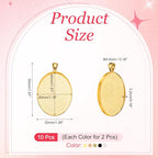 PATIKIL Pendant Trays for Jewelry Making, Blank Pendants Zinc Alloy Oval Bezel Settings Flat Base for Necklace Bracelet Charm - color: Dark Silver/ Gold Colors/ Bronze/ Copper/ Black