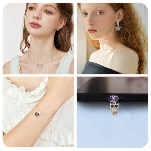 Craftdady Crystal Rhinestone Pendants Butterfly Heart Rhombus Bowknot Earring Charms Alloy Enamel Metal Pendants Light Gold Bracelet Charms for DIY Craft Necklace Jewelry Making - color: Platinum 5 Styles