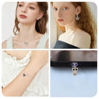 Craftdady Crystal Rhinestone Pendants Butterfly Heart Rhombus Bowknot Earring Charms Alloy Enamel Metal Pendants Light Gold Bracelet Charms for DIY Craft Necklace Jewelry Making - color: Platinum 5 Styles