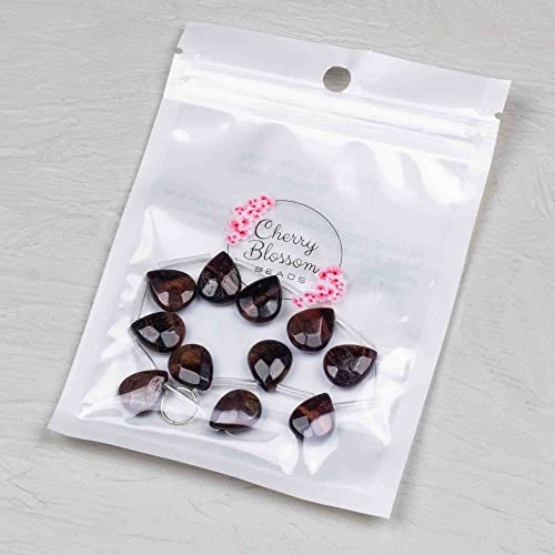 Cherry Blossom Beads Red Tigereye Faceted 12x15mm Top Drilled Teardrop - 12 pcs/ 8 inch Strand - color: Red Tiger Eye