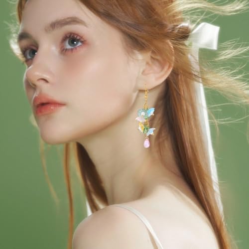 SUNNYCLUE 1 Box 160Pcs 8 Colors Flower Pearl Charms Floral Charm with Green Leaf Acrylic Spring Blooming Flowers Pendants for Jewelry Making DIY Crafts Necklace Earring Bracelets Keychains Accessories - style: Flowe 2