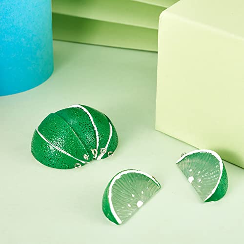 Cheriswelry Cup Cake Resin Pendants Lovely Food Sweet Dessert Dangle Charms Links Hanging Ornament with Metal Loop Fruit Pendants for Key Chains Bracelet Necklace Jewelry Making - color: Green Orange