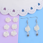 15 mm ABS Plastic Rose Flower Beads Lovely Roseflower Spacer Beads (White) - color: White