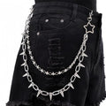 Layered Punk Pants Chain for Men Women, Gothic Hip Hop Jean Chain Wallet Chain Biker Trouser Chain, Goth Emo Fashion Keychain Accessories - color: 2L-Rivets Chain
