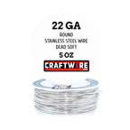Solid Bare Stainless Steel Wire Round Selection, Dead Soft, 5OZ, 22 Gauge - color: Stainless Steel, size: Stainless Steel 5 OZ - 22 GA