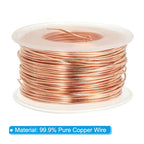 PATIKIL 121.39 Feet Solid Bare Copper Wire,18 Gauge 99.9% Pure Copper Wire 1.02mm Soft Beading Wire Metal Plant Stem Ties for Jewelry Craft (37m) - size: 1.02mm x 121.39ft