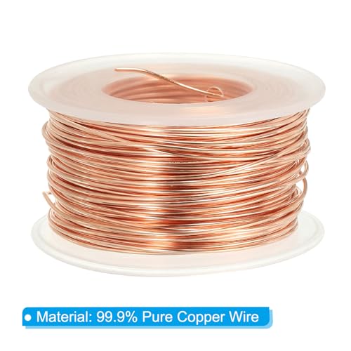 PATIKIL 121.39 Feet Solid Bare Copper Wire,18 Gauge 99.9% Pure Copper Wire 1.02mm Soft Beading Wire Metal Plant Stem Ties for Jewelry Craft (37m) - size: 1.02mm x 121.39ft