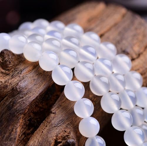 90pcs Adabele AAA Natural White Agate Healing Gemstone 4mm (0.16 inch) Small Round Beads Gem Stone Spacer for Craft Jewelry Making GC1-4 - color: White Agate, size: 4mm (90pcs/1 Strand)