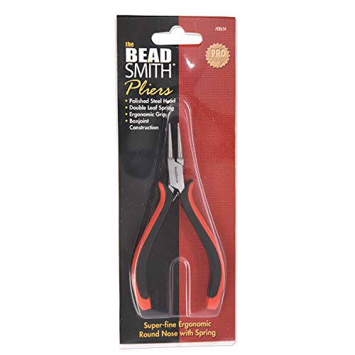 The Beadsmith Round Nose Pliers – Fine Tips – 5 inches (127mm) – Ergonomic Handle with Double Leaf Springs – Jewelry Making Tool for Creating Bracelets, Earrings and Necklaces (Pack of 2) - size: Round Nose - 5" (Pack of 2)