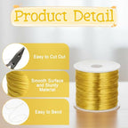 Gold Wires for Jewelry Making, 328Ft 0.4MM Tarnish Resistant Beading Wire 26 Gauge Thin Gold Wire for Bracelet Making and DIY Artwork