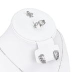 MOOCA 3 Pcs Set White Leatherette Combination Display Jewelry Stand Bust for Necklaces, Earrings, Rings, Jewelry Display For Vendors - color: White PU Faux Leather, 3 pieces