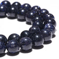 8mm Natural Blue Sandstone Gemstone Polished Round Smooth Stone Beads for Bracelets Jewelry Making - color: Blue Sandstone, size: 8mm