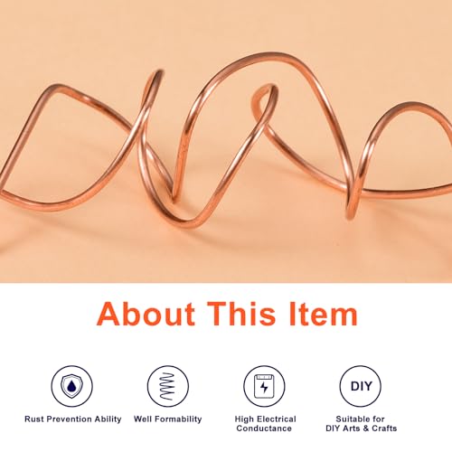 uxcell Soft Copper Wire (20 Gauge, 65.6 FT), 99.9% Pure Bare Copper Wire 0.8mm Solid Craft Wire for DIY Crafting Gardening Decoration (20Meter) - size: 20 Gauge x 65.6 FT
