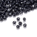 415pcs Rondelle Crystal Glass Beads 2mm 4mm 6mm 8mm Mixed Sizes, Faceted Briolette Spacer Czech Seed Loose Beads for DIY Jewelry Making (Black) - color: Black