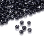 415pcs Rondelle Crystal Glass Beads 2mm 4mm 6mm 8mm Mixed Sizes, Faceted Briolette Spacer Czech Seed Loose Beads for DIY Jewelry Making (Black) - color: Black