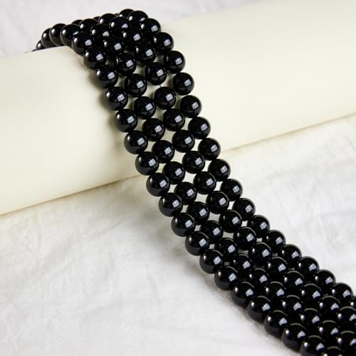 100pcs 6mm Black Agate Beads Natural Gemstone Beads Round Loose Beads for Jewelry Making - color: Black Agate, size: 6mm