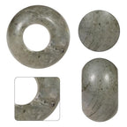 TUMBEELLUWA Natural Gemstone Beads for Jewelry Making, Rondelle Large Hole Loose Beads Pack of 15,Labradorite(8x14mm) - color: Light Gray