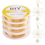 4 Rolls 18 Gauge 14K Gold Plated Copper Wire 1 mm Flexible Metal Jewelry Beading Wire Soft Craft Wires Tarnish Resistant Gold Wires for DIY Crafts Earrings Bracelets Rings Jewelry Making - color: Golden, size: 1 mm / 18 Gauge