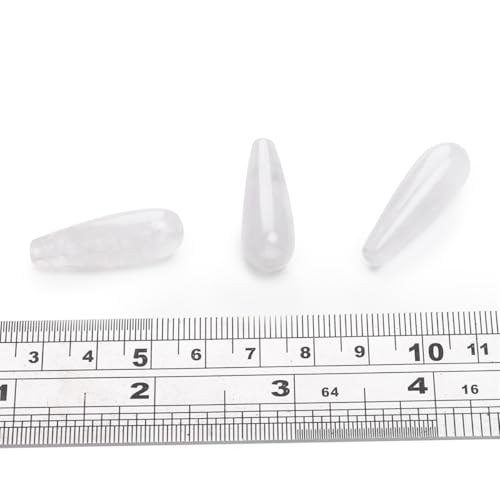 BEADIA Natural White Agate Teardrop Stone Beads 10x30mm 12pcs Dangle Earring Charm for DIY Jewelry Making - color: White Agate