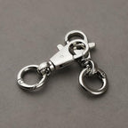 2pcs Double Opening Snap Hooks Heavy Duty Metal Push Gate Swivel Lobster Clasp Keychain Clip Purse Making Accessories (Silver) - color: Silver