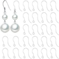 60pcs Safety Non-Allergenic Plastic Earring Hooks Ear Wire Anti Allergy Hooks Earring Findings DIY Jewelry Making for Sensitive Ears(Clear) - color: Clear Hook 60pcs