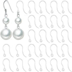 60pcs Safety Non-Allergenic Plastic Earring Hooks Ear Wire Anti Allergy Hooks Earring Findings DIY Jewelry Making for Sensitive Ears(Clear) - color: Clear Hook 60pcs