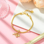 Charms for Jewelry Making Real 18K Gold Plated Dangle Charms Large Hole European Brass Pendant for Bracelet Necklace Women Gift - style: plane