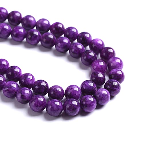 8MM 45PCS Natural Purple Charoite Jade Quartz Crystal Beads for Jewelry Making DIY Bracelet 1 Strand - color: Charoite Jade, size: 8mm