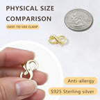 925 Sterling Silver Gold Necklace Extender,Lobster Claw Clasp for Necklaces,Bracelets,14K Gold Plated Chain Extenders and Jewelry Closures for DIY Repair(0.55"x0.24",Gold,1P)