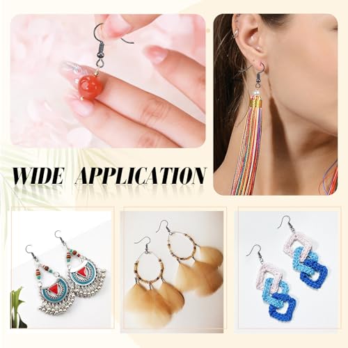 TOAOB 100pcs Earring Hooks Hypo Allergenic French Ear Wires with Ball and Coil 18mm Gray Black Fish Hook Earrings Making Supplies Jewelry Findings - color: Gray black