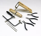 JTS Jewelry Making Tools Kit Hand Tools for Design and Repair Set Includes Bench Pin with Clamp - Saw Frame - 2dz Blades - Ring Clamp - 3 Basic Pliers