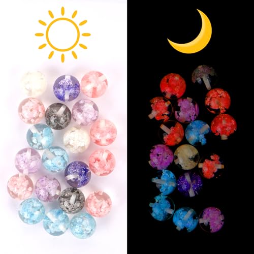 20Pcs 20mm Luminous Cloud Focal Round Beads for Pens Cloud Fancy Space Beads for DIY Craft Beadable Pens Keychain Bracelet Necklace Earrings Jewelry Making - color: Cloud