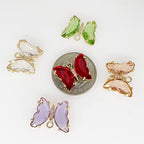 Crystal Zirconia Gold Plated Brass Charms for Jewelry Making Bracelet Necklace Earring Pendant Craft Supplies DIY Accessories - color: Butterfly-White-5Pcs
