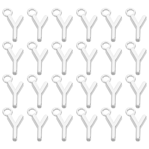 PATIKIL Letter Charm, 50pcs Alphabet Initial Pendant Charm Bulk DIY for Jewelry Making Bracelets Earrings Necklace - style: Y