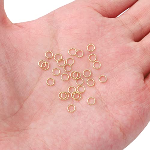 BEADIA 14K Gold Plated Jump Rings Non Tarnish 4mm 900pcs for Jewelry Making Findings - color: 14K Gold, size: 0.5x4mm