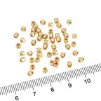 BEADIA 14K Gold Plated Faceted Spacer Beads 2.5x2.5mm 50pcs for Jewelry Making Findings Non Tarnish - color: 14K Gold, size: 2.5x2.5mm Faceted
