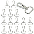16 Pack Swivel Lobster Clasps, 1 Inch Silver Lobster Claw Clasps for Keychains, Oval Ring Swivel Snap Hooks Metal Lobster Clips for Purse, Snap Tabs, Craft Making - color: Silver