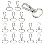 16 Pack Swivel Lobster Clasps, 1 Inch Silver Lobster Claw Clasps for Keychains, Oval Ring Swivel Snap Hooks Metal Lobster Clips for Purse, Snap Tabs, Craft Making - color: Silver