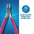 Beadalon Professional Series Tungsten Carbide Jaw Hard Wire Semi-Flush Cutter, Purple Vinyl-Free Grips, Stainless Steel, cuts up to 14 gauge Wire, 5.75 in - style: Semi-Flush Cutter, Purple