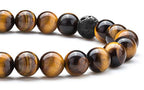 Hamoery Men Women 8mm Tiger Eye Stone Beads Bracelet Elastic Natural Stone Yoga Bracelet Bangle - color: Tiger Eye Stone-21003