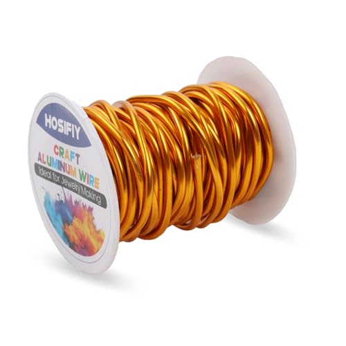8 Gauge Aluminum Craft Wire, 3mm Jewelry Wire for Jewelry Making Supplies and DIY Metal Craft Art (Golden Yellow, 32 Feet) - color: Golden Yellow, size: 8Gauge 32FT