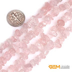GEM-Inside Rose Quartz Chips 7-8MM Gemstone 34" for Bracelet Necklace Earrings Jewelry Making Crafts Design Wholesale Loose Beads - color: Rose Quartz