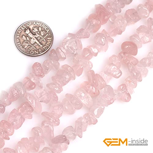 GEM-Inside Rose Quartz Chips 7-8MM Gemstone 34" for Bracelet Necklace Earrings Jewelry Making Crafts Design Wholesale Loose Beads - color: Rose Quartz