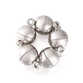 Craftdady 20 Sets Platinum Round Magnetic Clasps 14.5x8mm Magnet Converters Locking Clasps for Jewelry Bracelet Necklace Making Hole:1.6mm - color: Platinum