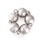 Craftdady 20 Sets Platinum Round Magnetic Clasps 14.5x8mm Magnet Converters Locking Clasps for Jewelry Bracelet Necklace Making Hole:1.6mm - color: Platinum