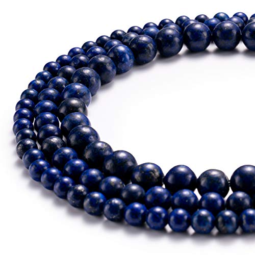 BEADIA Natural Lapis Lazuli Stone Round Loose Semi Gemstone Beads for Jewelry Making 8MM 44PCS - color: Lapis Lazuli, size: 8mm