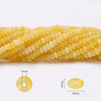 2 Strands (300PCs) Yellow Jade Rondelle Beads, 2 * 4mm Gemstone Loose Spacer Abacus Disk Beads for DIY Bracelet Necklace Earrings Jewelry Making, Craft Supplies Beading Kit - color: Yellow Jade, size: 2*4MM