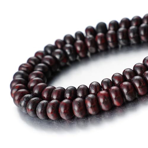 5x8mm Natural Beads Rondelle Spacer Loose Beads for Jewelry Making DIY Crafts Design Handcraft Making 1 Strand 15.5"(Blood Stone) - color: Blood Stone