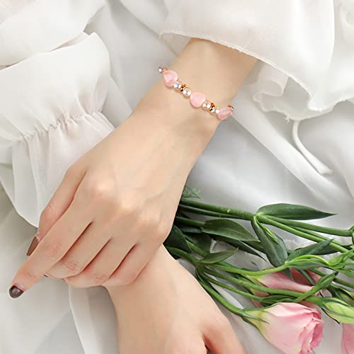 Fashewelry 42pcs Polished Heart Natural Rose Quartz Stone Beads Tumbled Chakra Gemstone Beads Crystal Healing Drilled Loose Beads for Earring Bracelet Necklace Jewelry Making - color: Rose Quartz, 10x10mm